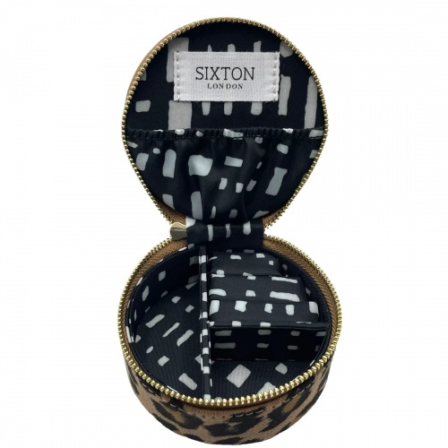 Leopard Jewellery Travel Pot with Bejewelled Bee by Sixton London